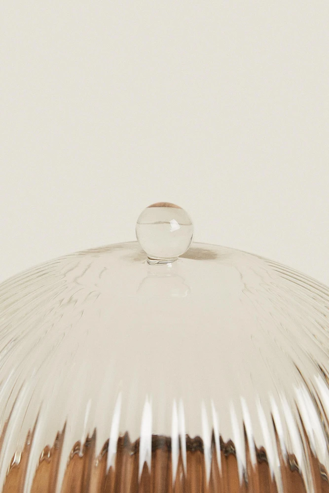 PRÉSENTOIR À GÂTEAUX BOROSILICATE BOIS
