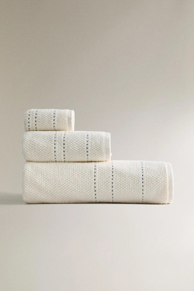RICE STITCH KNIT BATH TOWEL