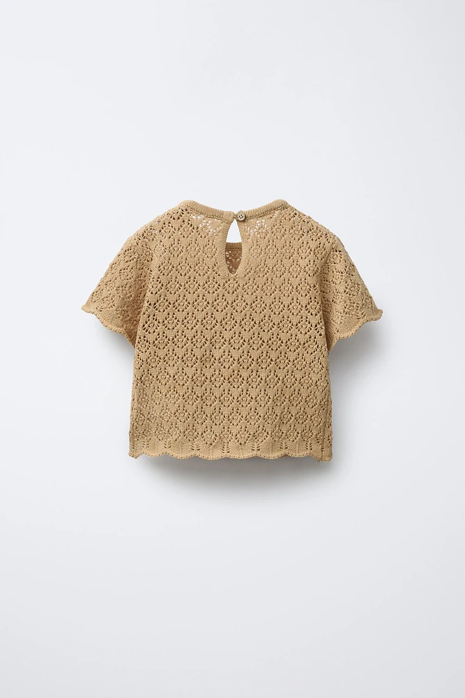 POINTELLE KNIT TOP