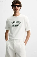 RIBBED TEXT T-SHIRT