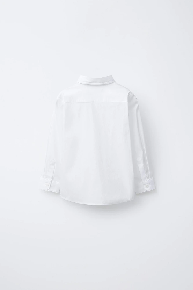 SUPER STRETCH SHIRT WITH REMOVABLE BOW TIE