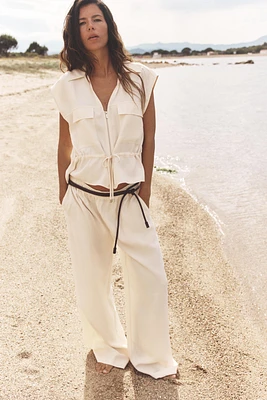 PANTALON LARGE TAILLE ÉLASTIQUE