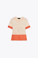 SHORT SLEEVE KNIT TOP