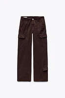 MID WAIST ADJUSTABLE STRAP CARGO PANTS