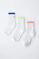 THREE-PACK OF NEON LETTER SOCKS
