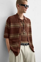 LINEN VISCOSE KNIT SHIRT