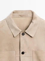 Surchemise en cuir et daim