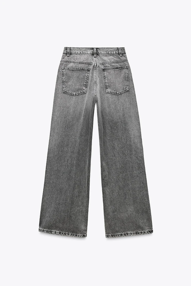 TRF MID-RISE CROSS WAIST BAGGY JEANS