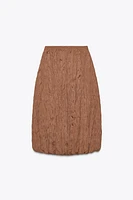 WRINKLED EFFECT BALLOON MIDI SKIRT