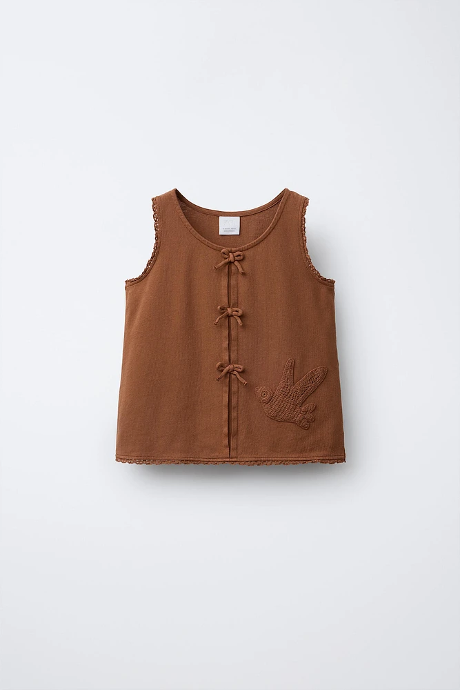 CROCHET STITCH BIRD T-SHIRT
