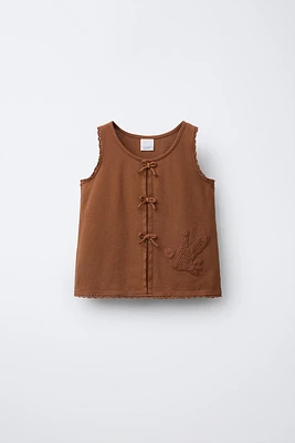 CROCHET STITCH BIRD T-SHIRT