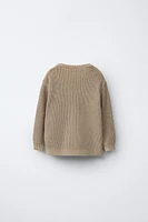 WASHED EFFECT KNIT SWEATER