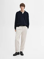 Pull en maille à col polo 100 % cachemire