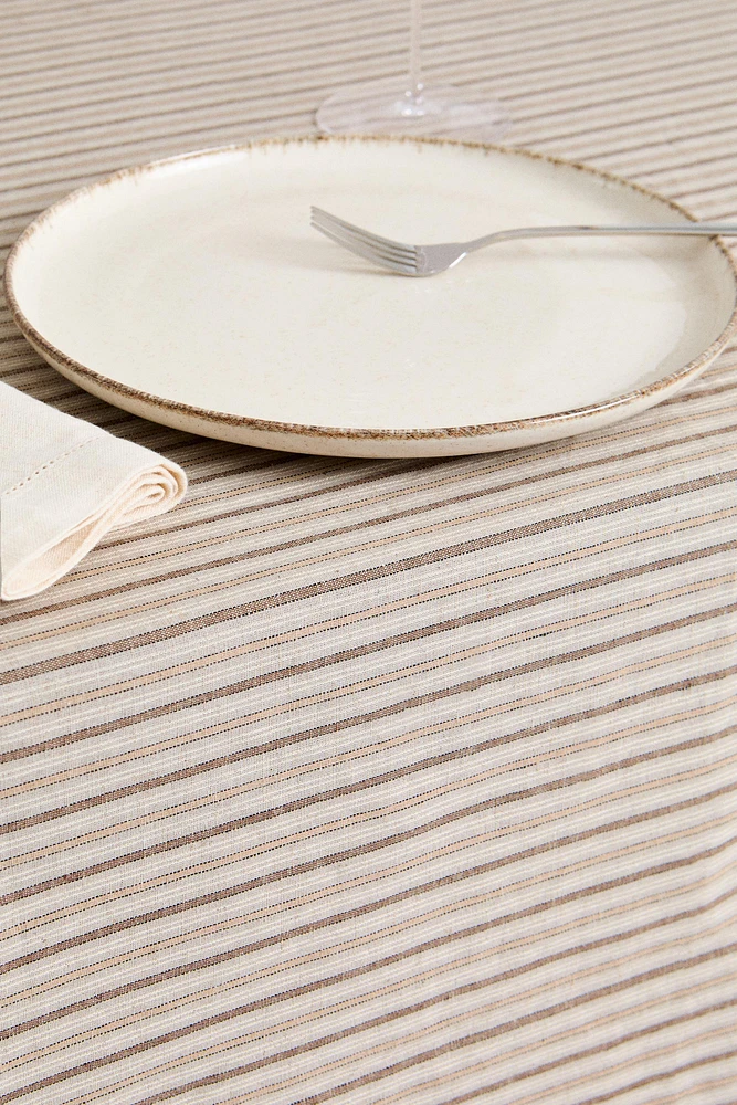 NAPPE LIN COTON RAYURES IRRÉGULIÈRES