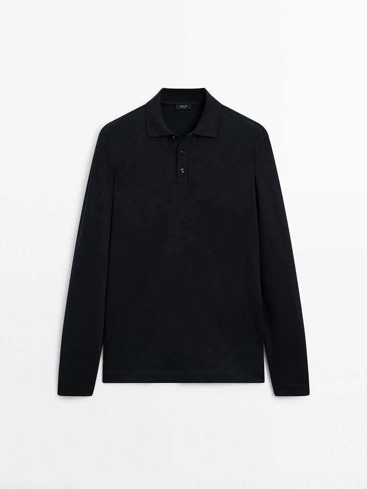 Pull polo manches longues