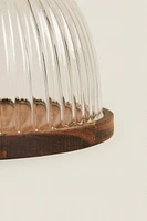 PRÉSENTOIR À GÂTEAUX BOROSILICATE BOIS
