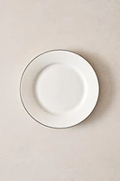 BONE CHINA DESSERT PLATE WITH BLACK RIM