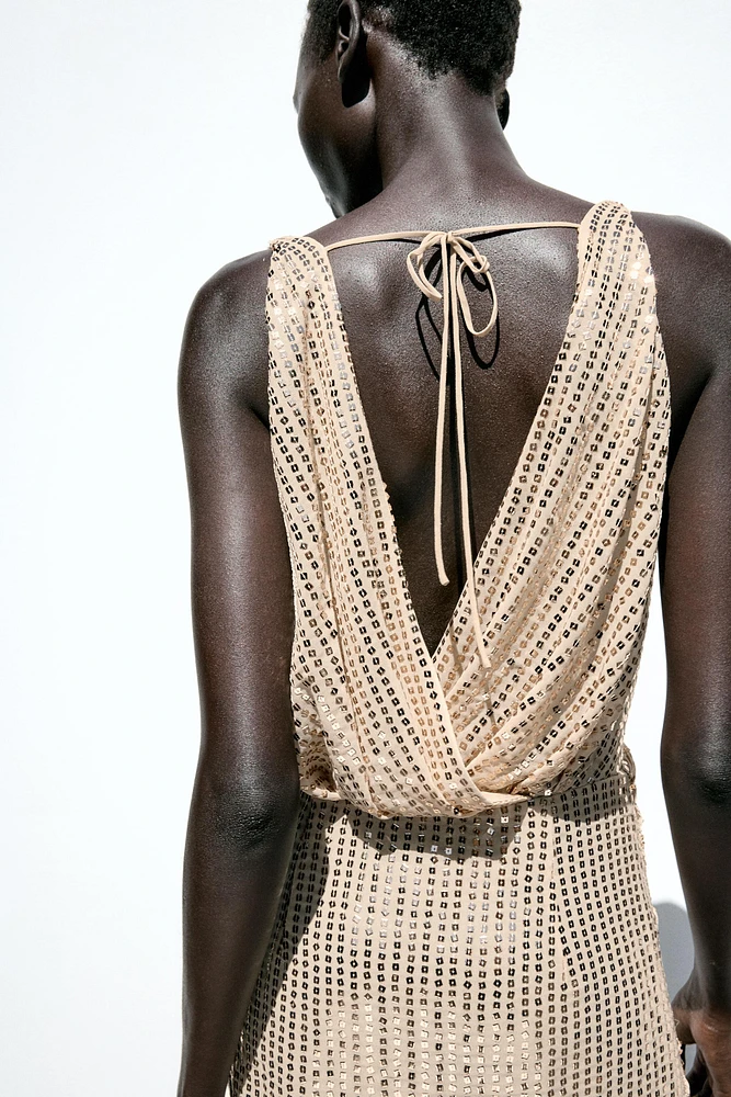 SEQUIN MIDI DRESS