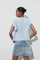 SHORT SLEEVE RUFFLE SHIRT