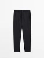 Twill trousers with wool