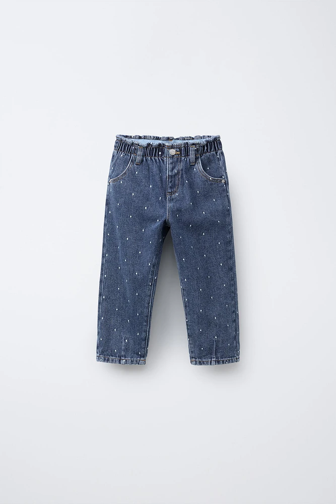 POLKA DOT PAPERBAG JEANS