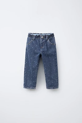POLKA DOT PAPERBAG JEANS