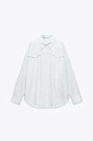 CHEMISE EN POPELINE OVERSIZE À RIVETS