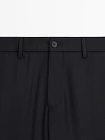 Twill trousers with wool
