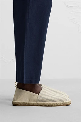 STRIPED FABRIC ESPADRILLES