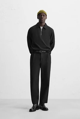 SWEAT POLO INTERLOCK COL ZIPPÉ