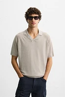 LINEN KNIT POLO SHIRT