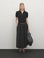 Technical fabric skirt with wool