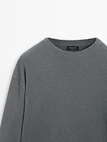 Mock turtleneck knit sweater