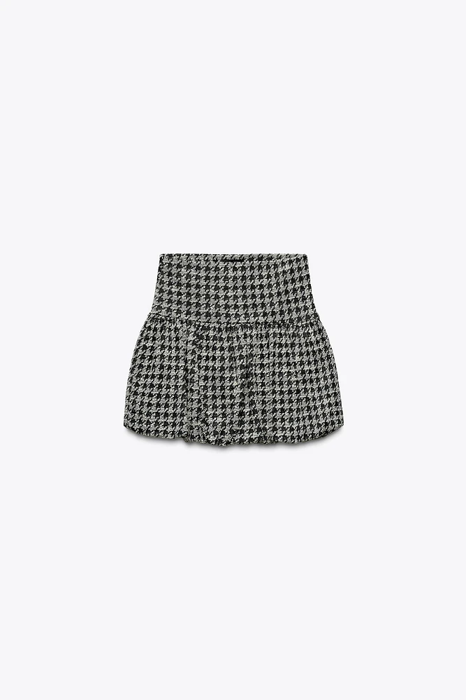 HOUNDSTOOTH BALLOON SKIRT