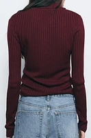 PULL POLO EN MAILLE CÔTELÉE
