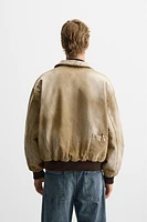 WASHED EFFECT BOMBER JACKET