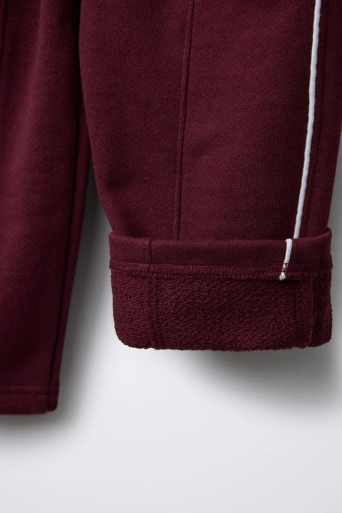 STRAIGHT PLUSH TEXT PANTS