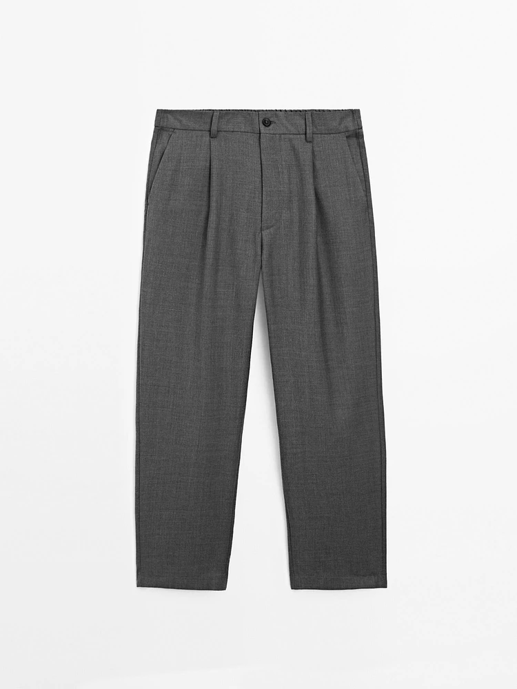 Pantalon relaxed fit laine froide