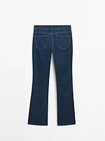 Jean bootcut taille basse en coton mélangé