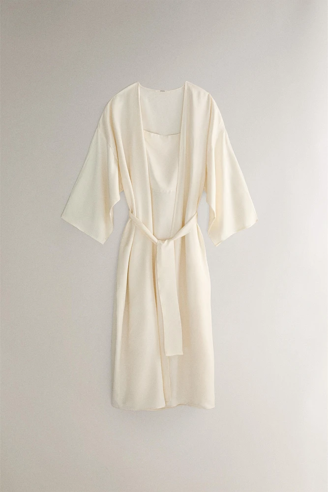 SOLID SATEEN ROBE