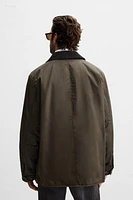 PARKA CIRÉE À COL EN MATIÈRES VARIÉES