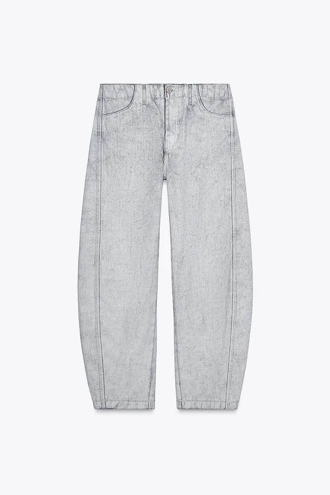ZW COLLECTION TAPERED COATED MID-RISE JEANS