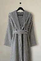 STRIPED HOODED BATHROBE