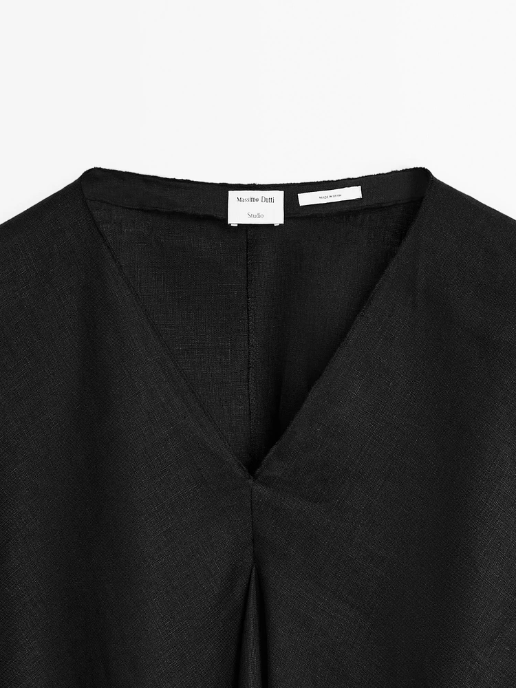 Chemisier cape fluide 100 % lin - STUDIO