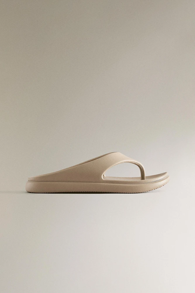 RUBBERIZED FLAT SANDALS