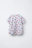 1-9 MONTHS/ GOLDEN FISH PRINTED KIMONO JUMPSUIT
