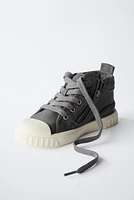 COTTON HIGH-TOP SNEAKERS