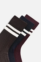 LOT DE 3 PAIRES CHAUSSETTES À BANDES