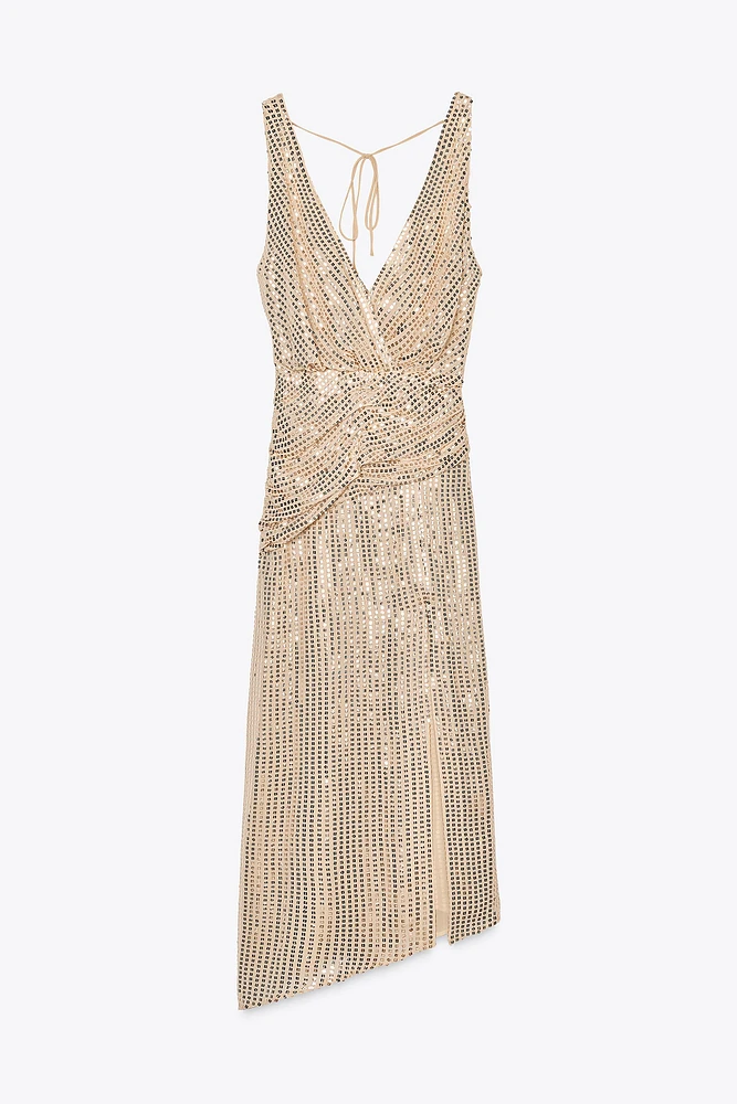 SEQUIN MIDI DRESS