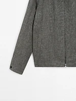 Blouson texturé délavé en lin mélangé